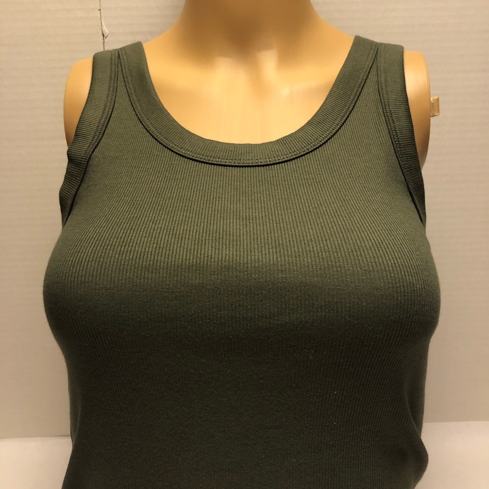 Two Small Wild Fable Green + White Tank Tops